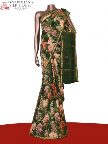 Pure Floral Zari Crepe Silk Saree